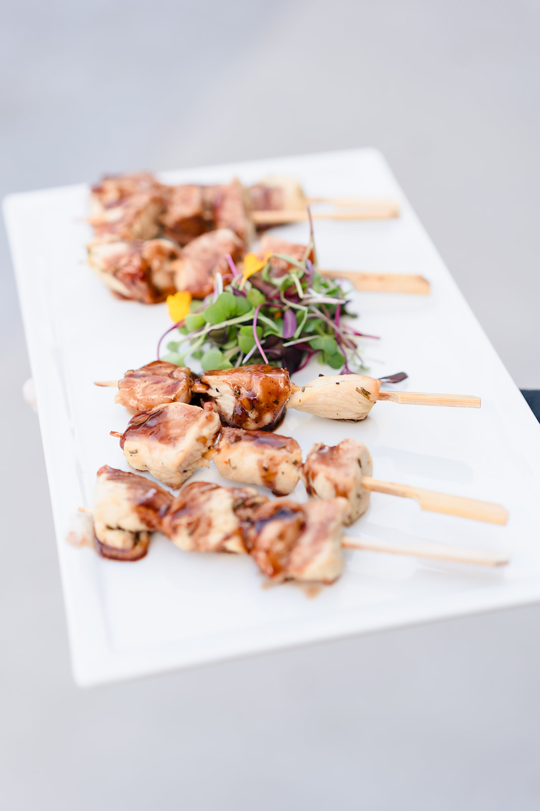 Chicken skewer appetizer served by Canyon Catering in Irvine, CA