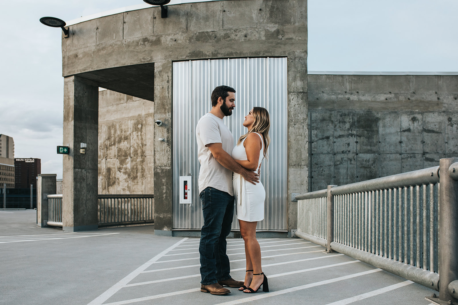 Downtown Calgary Rooftop Engagement Session
