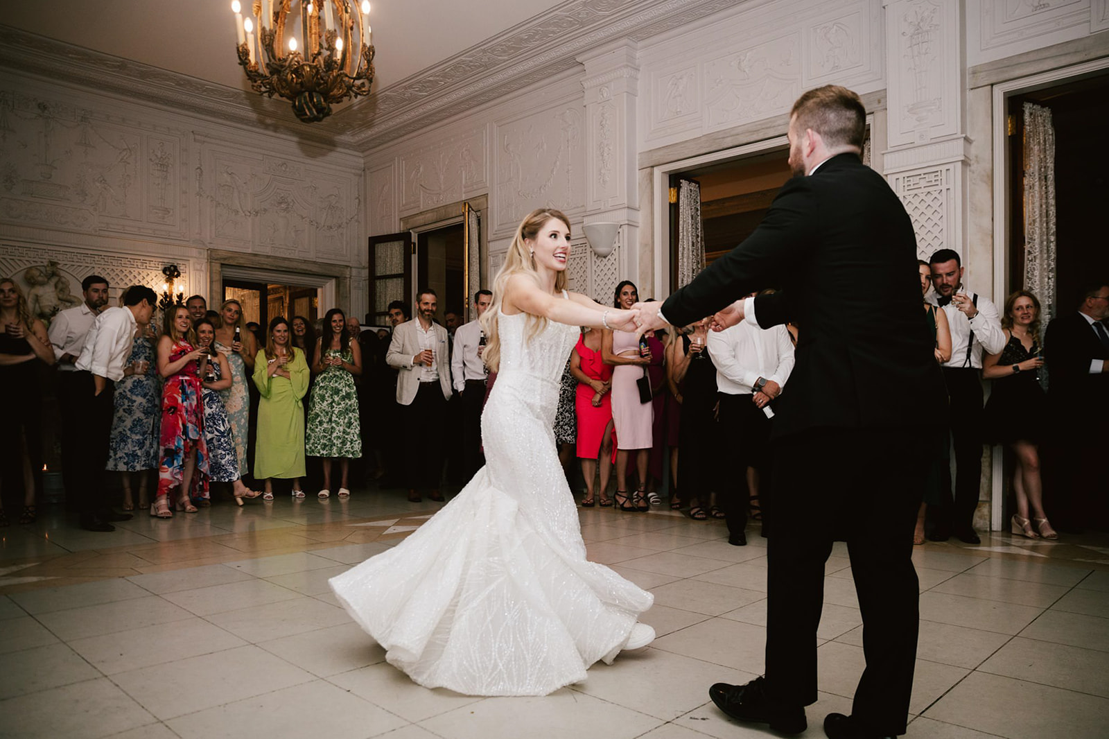 Epic first dance moments at Armour House epitomize the romance and joy of the newlyweds' celebration.