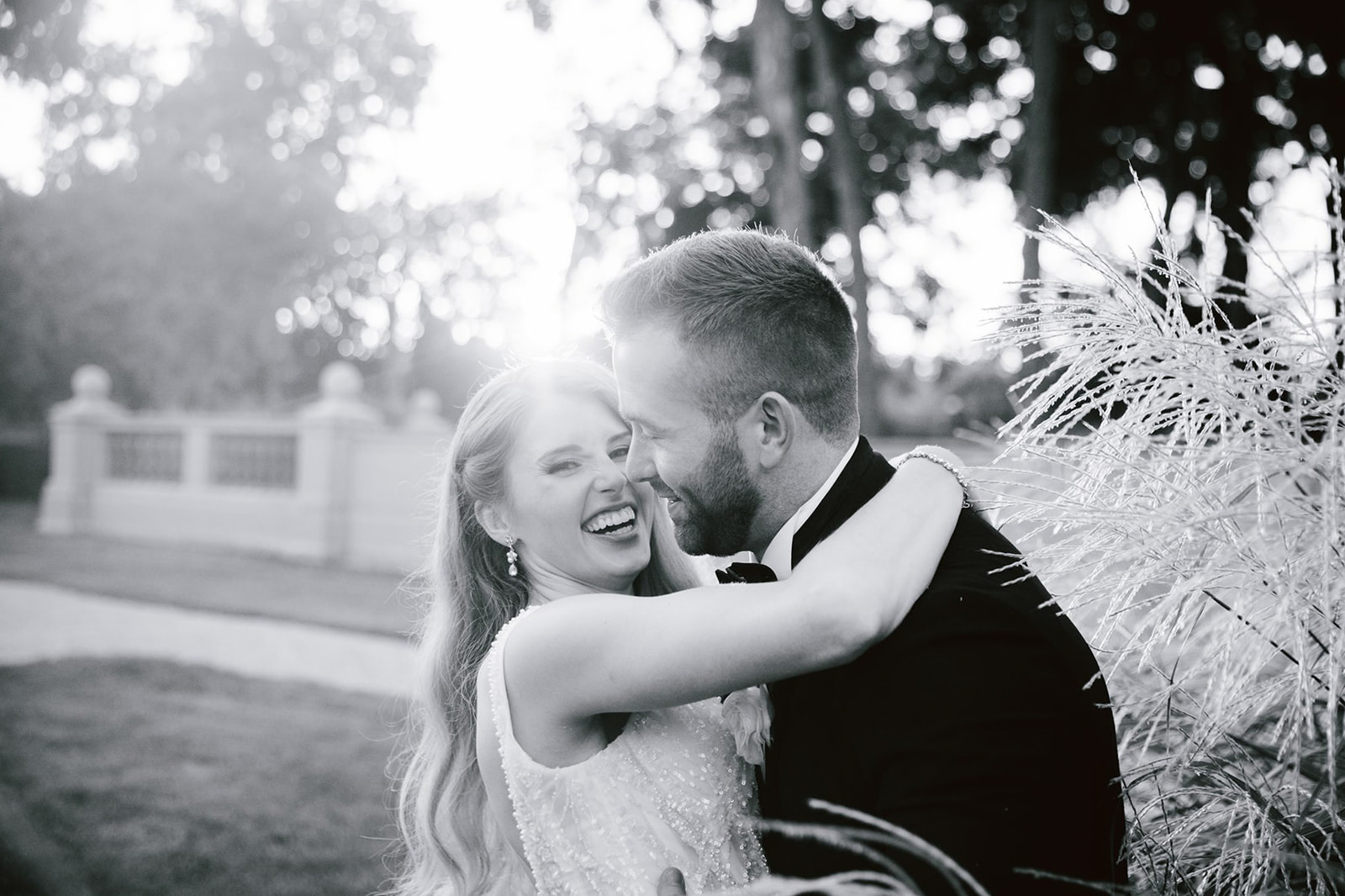 Stunning sunset captures at Armour House frame the love and beauty of the bride and groom's unforgettable day.