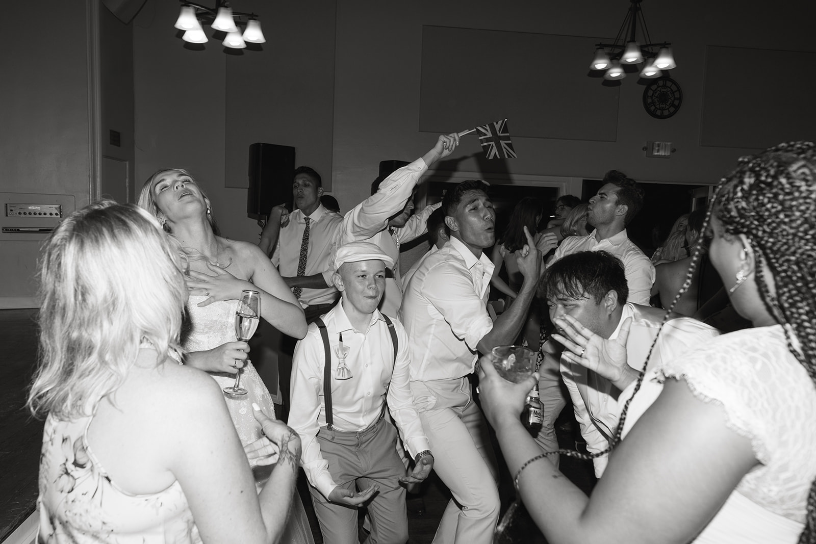 womens club wedding southern california laguna beach socal groom break dancing wedding party wedding dj music