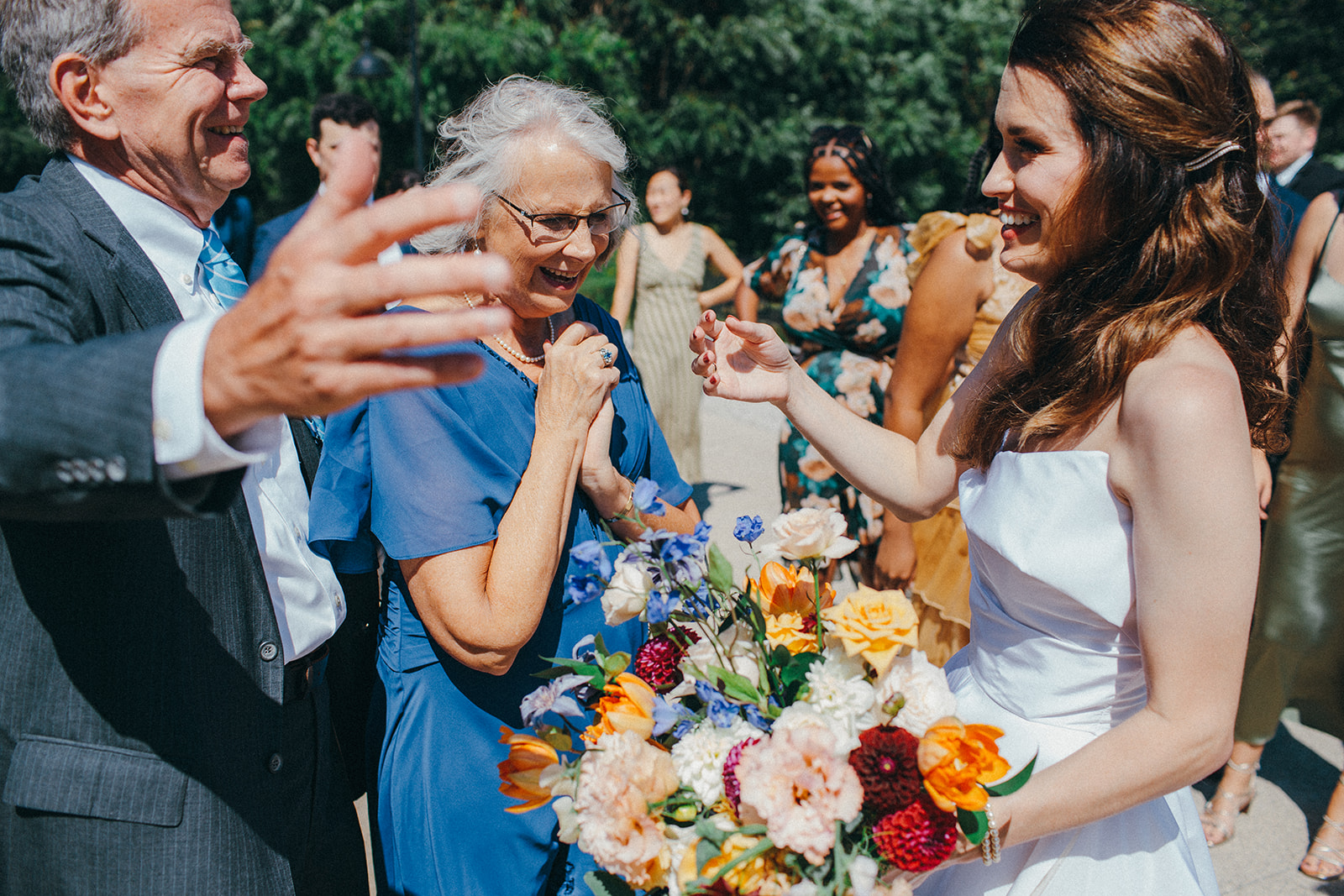 Fun documentary style images with color from a wedding day at the Felt Mansion