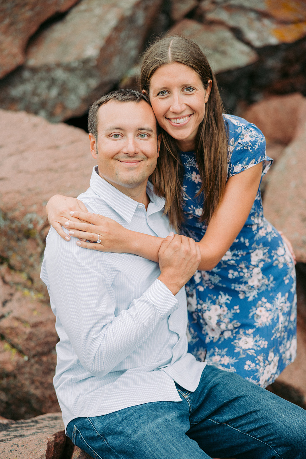 North Shore's Rugged Beauty: Jenna and AJ's engagement by the lake
