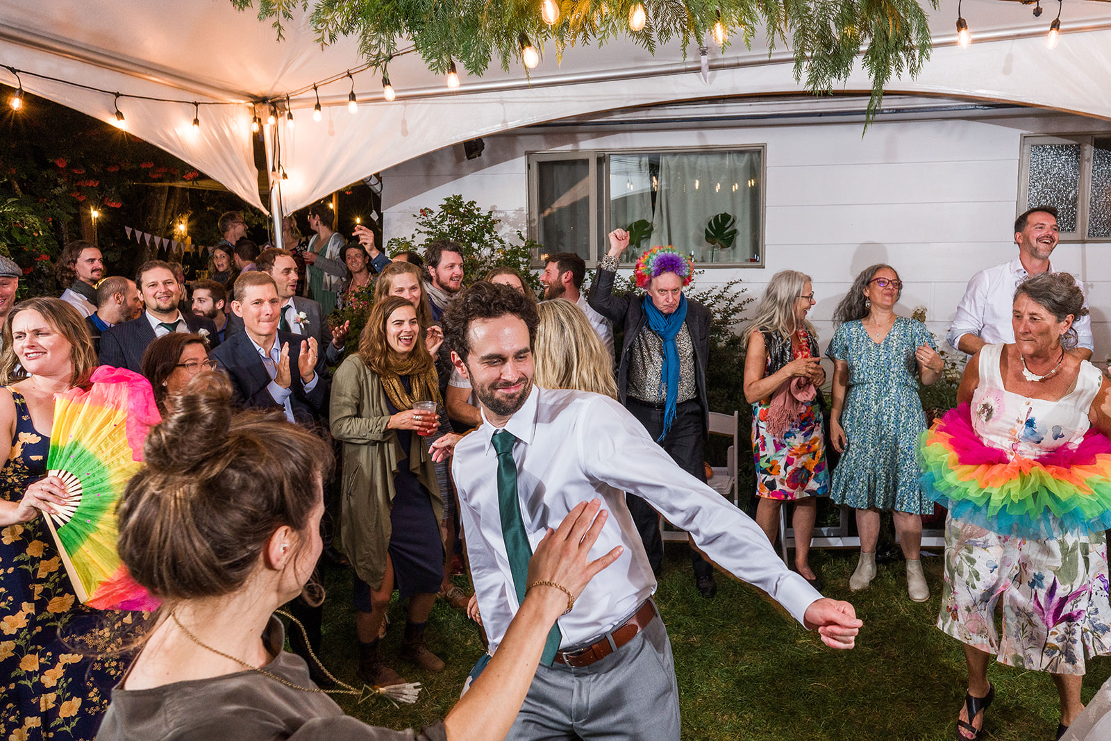 late night dance party at their nelson bc backyard wedding documentary photography 2