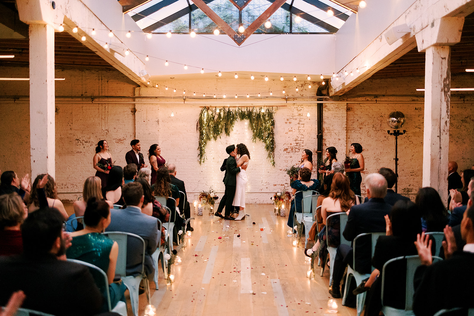 wedding ceremony at the joinery in chicago