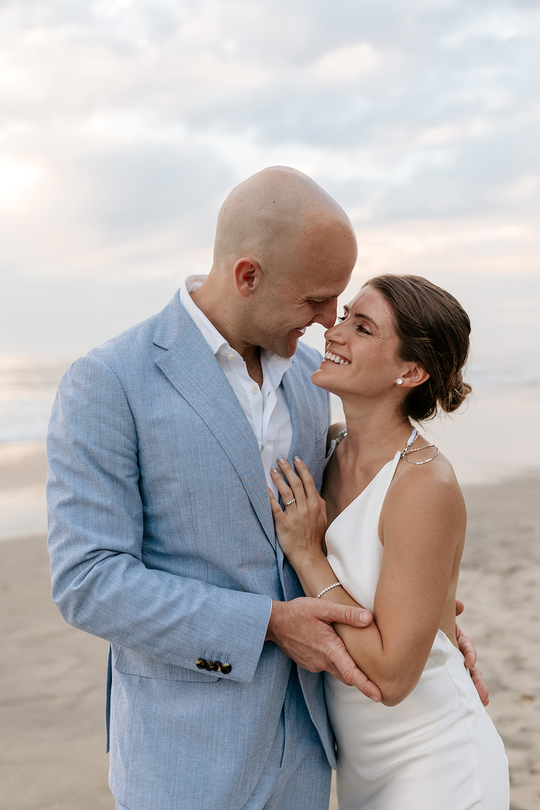 backyard beach wedding elopement encinitas southern california socal blue wedding suit tux wedding guest attire vows