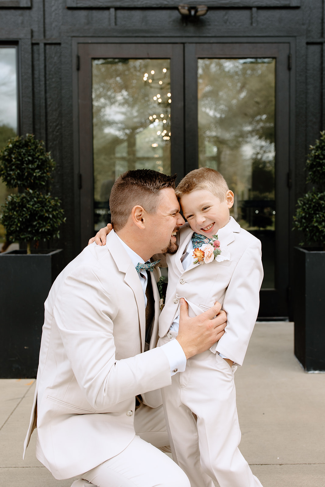 Groom and son