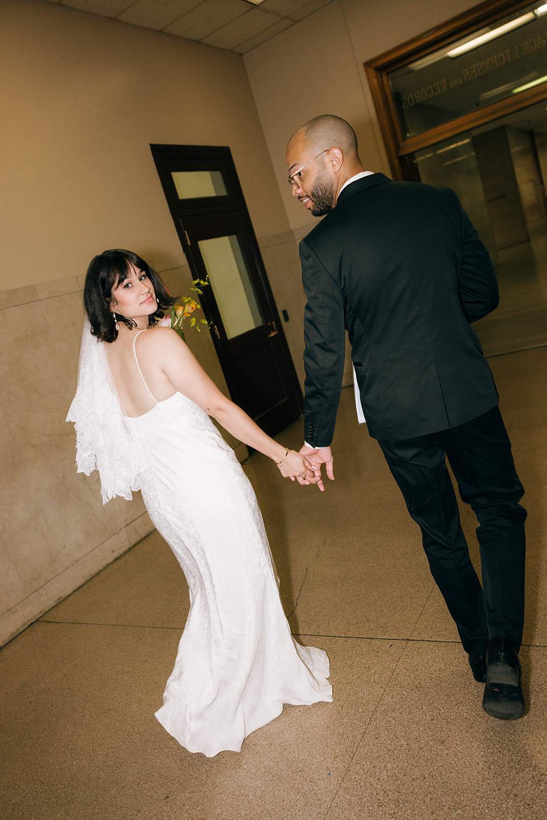 A couple who eloped at the Brooklyn Borough Hall