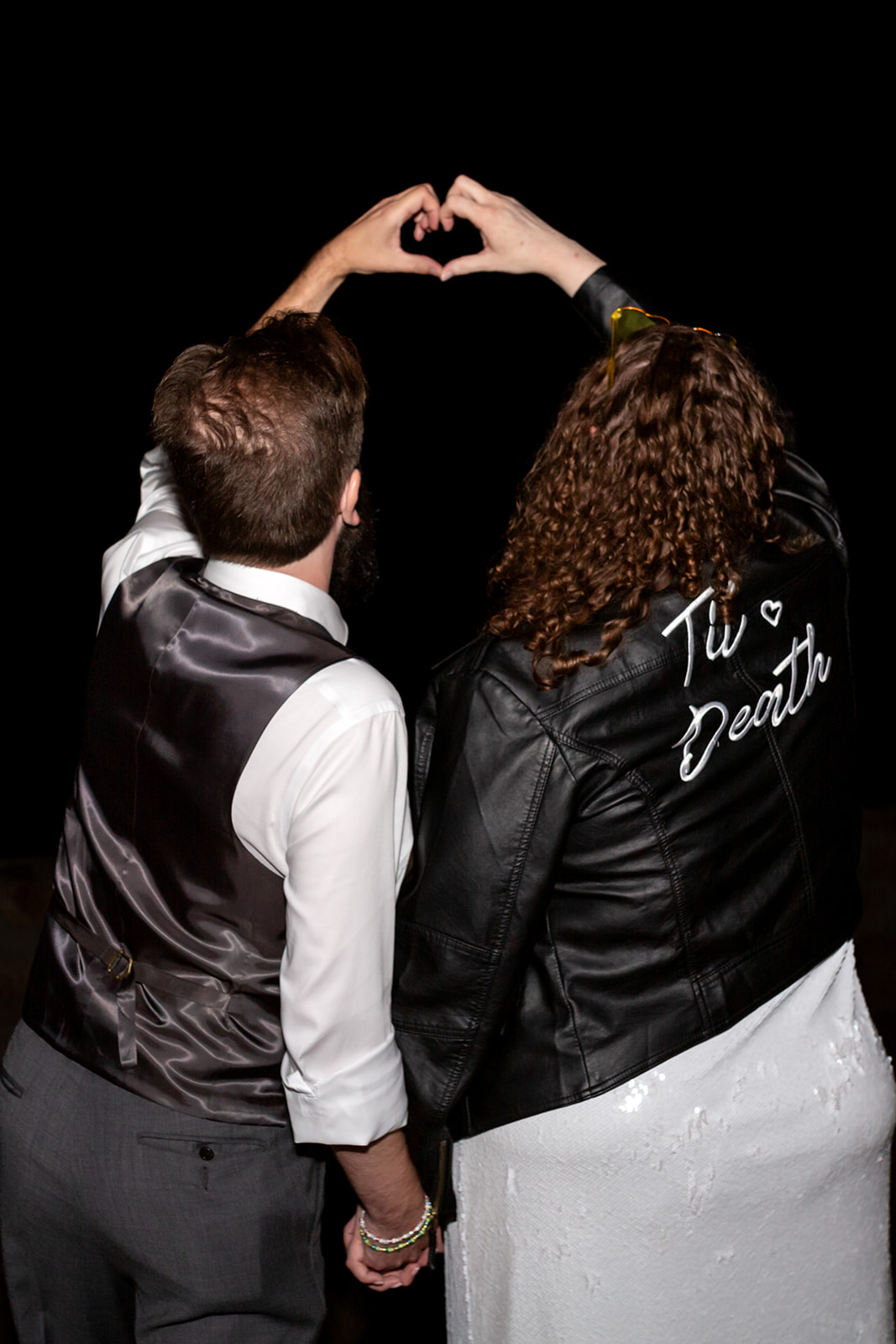 swiftie bride and groom heart hands reputation leather jacket