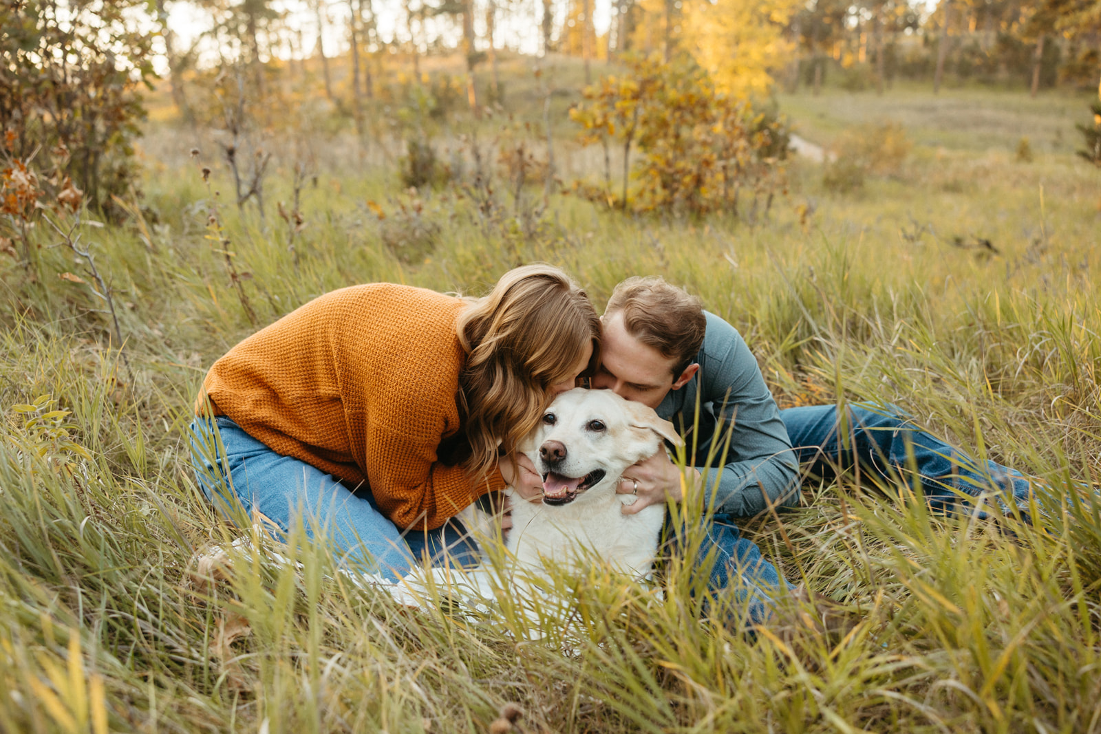 Couples photography with dog in Rapid City, SD