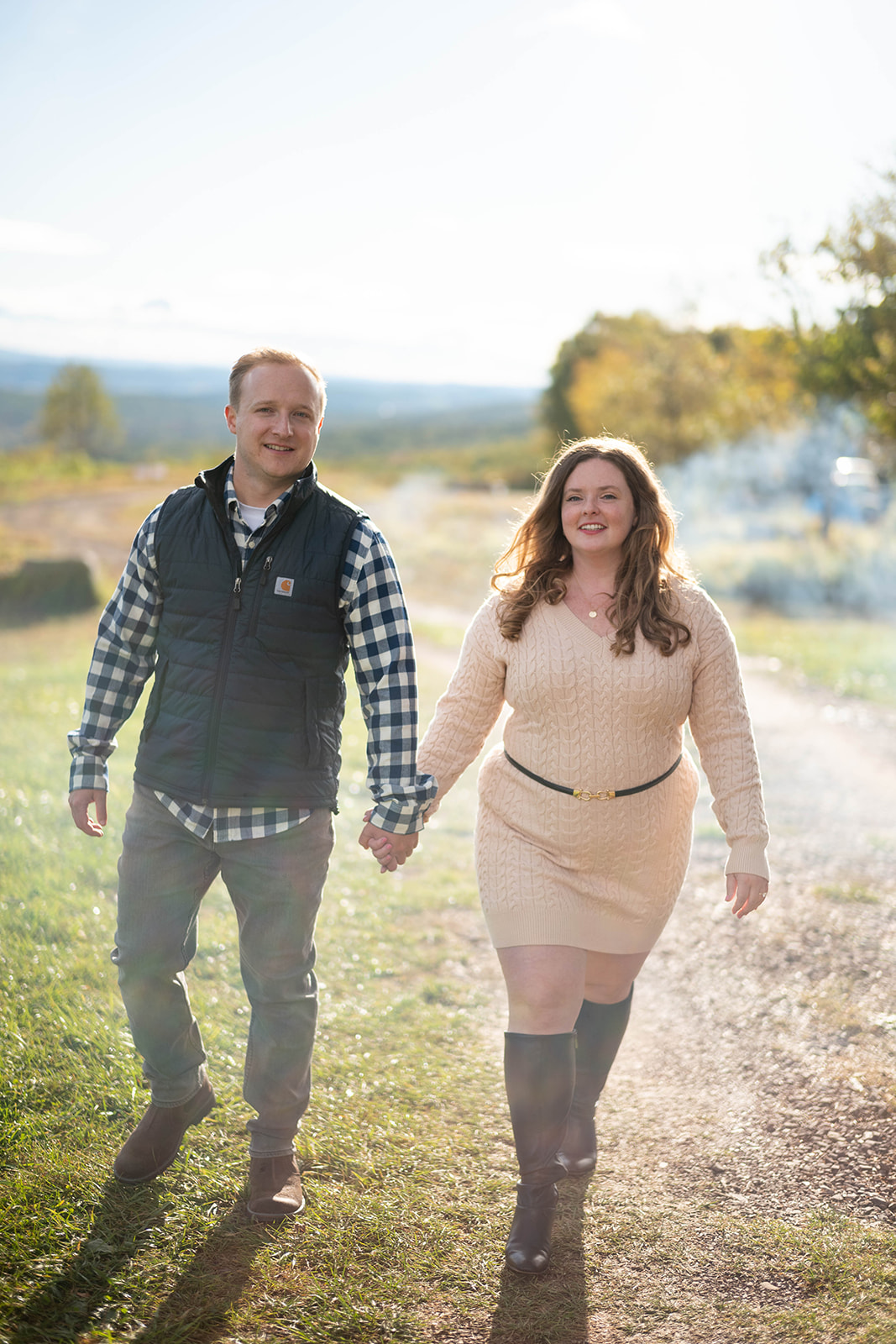 dreamy light during this engagement session in the pocono mountains