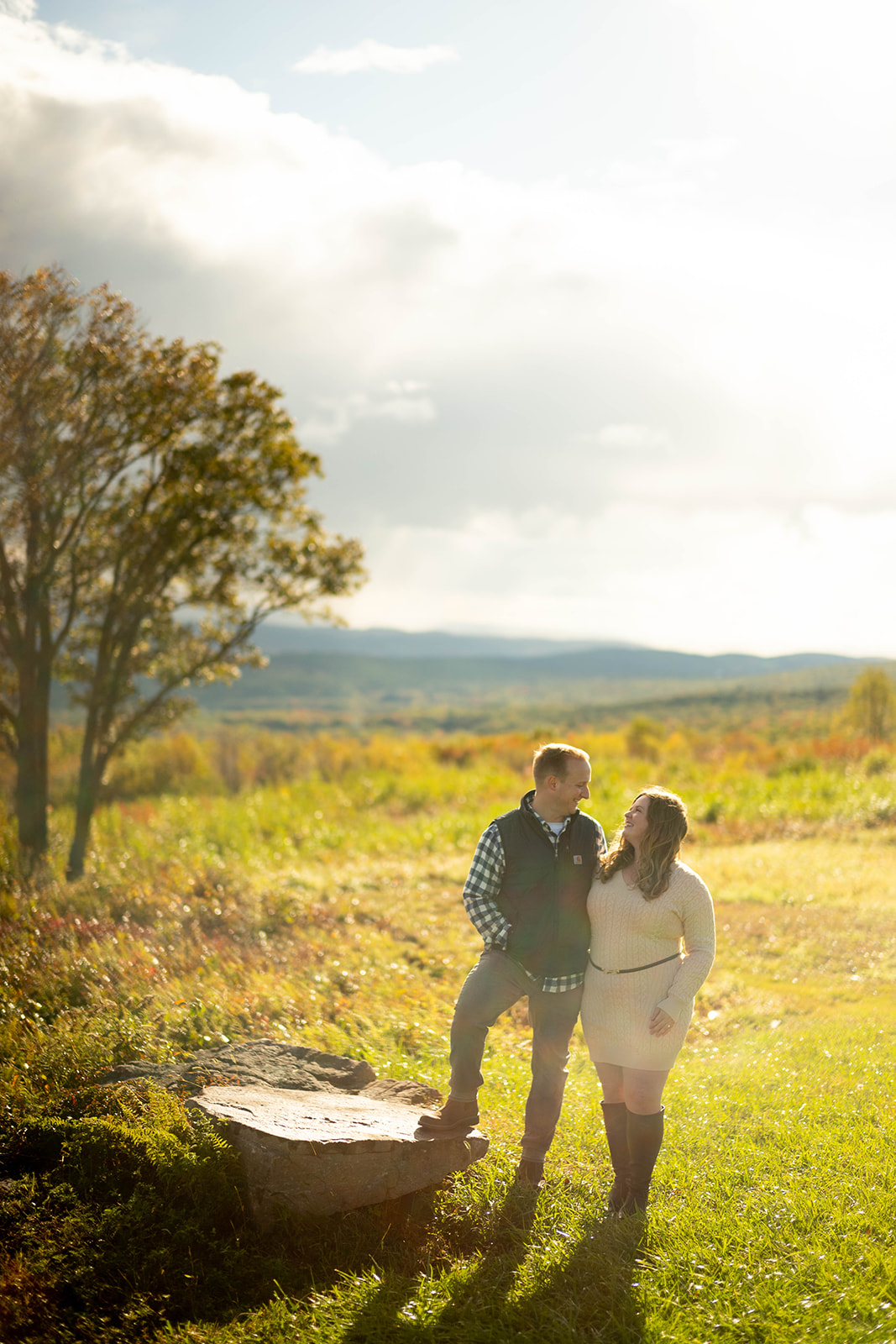 engagement session near 100 Mile View in the poconos