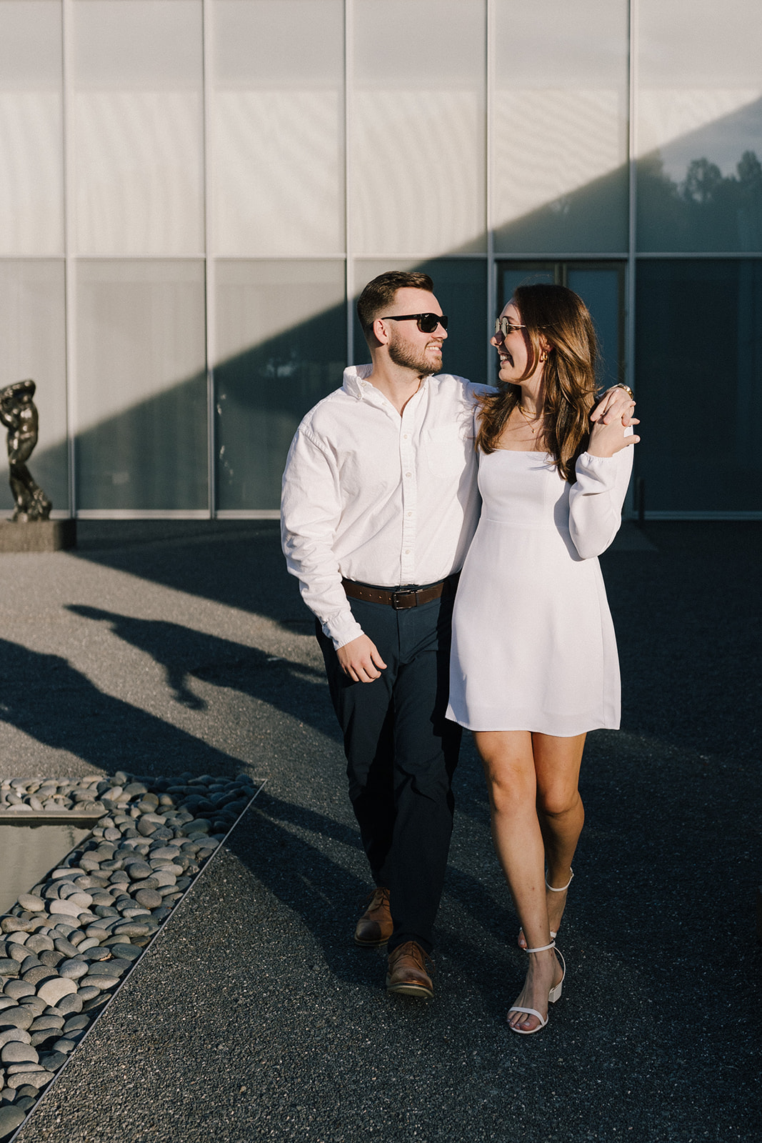 Raleigh Engagement Photographer NCMA with sunglasses