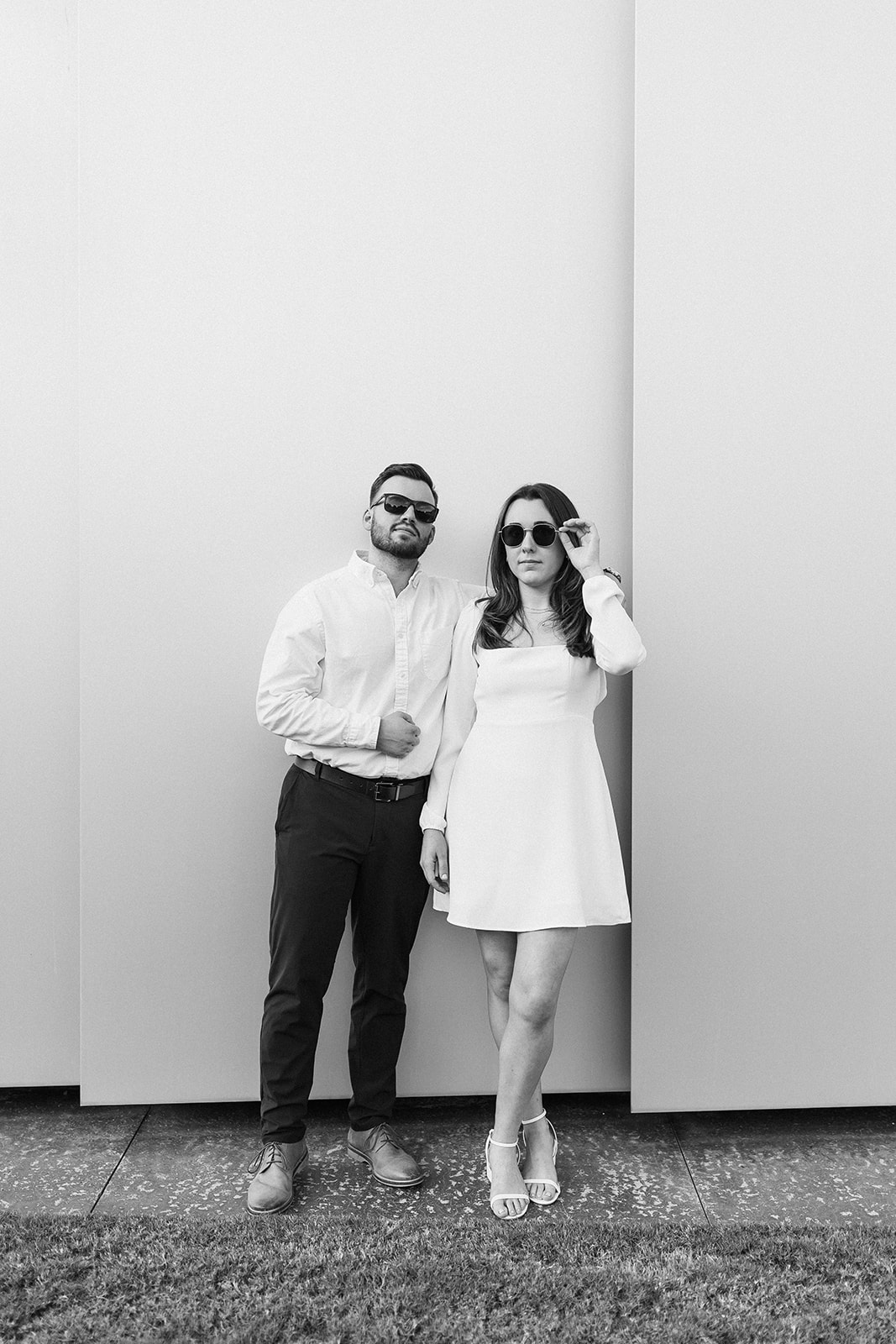 Raleigh Engagement Photographer NCMA with sunglasses