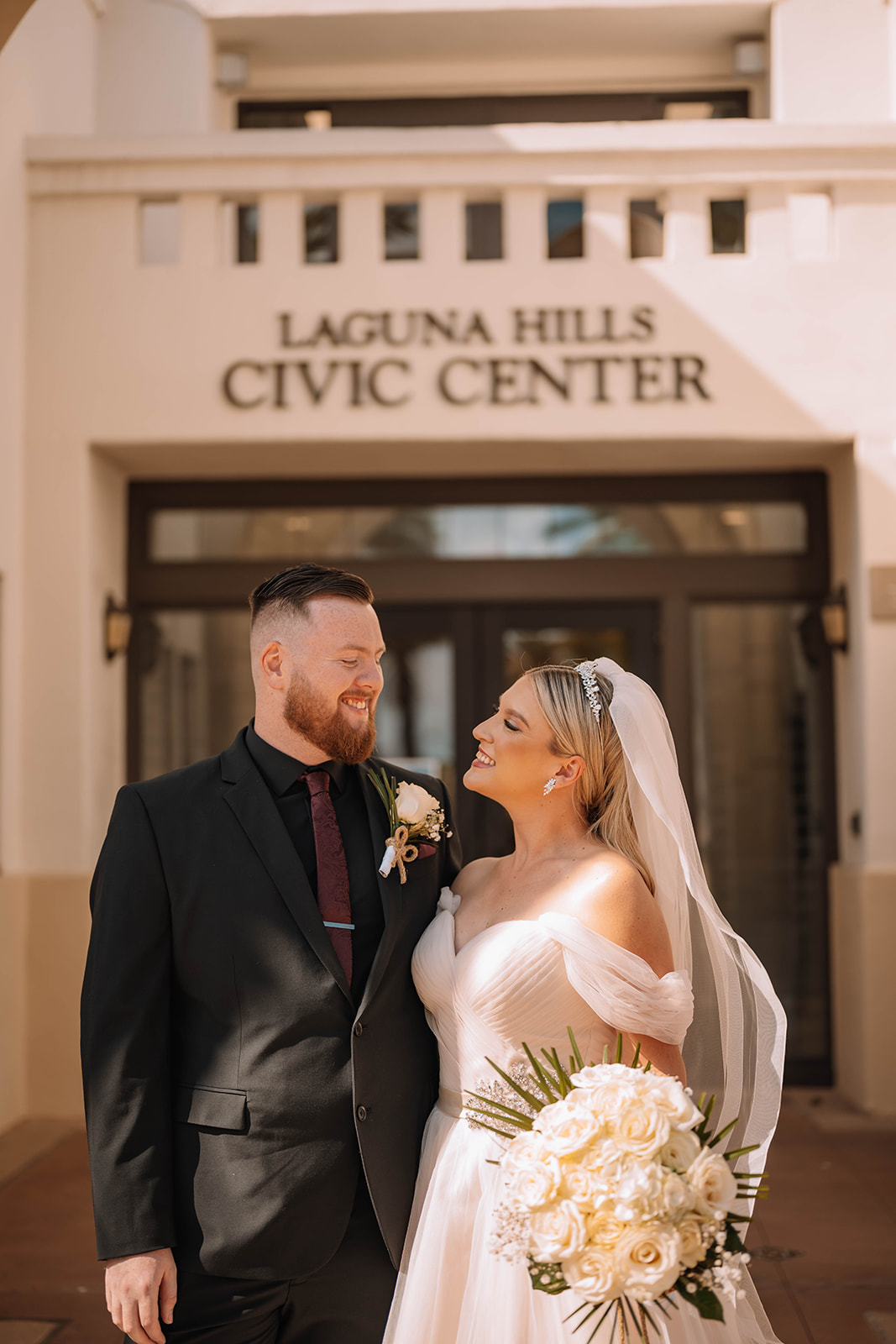 couple who eloped in laguna hills share a sweet moment 