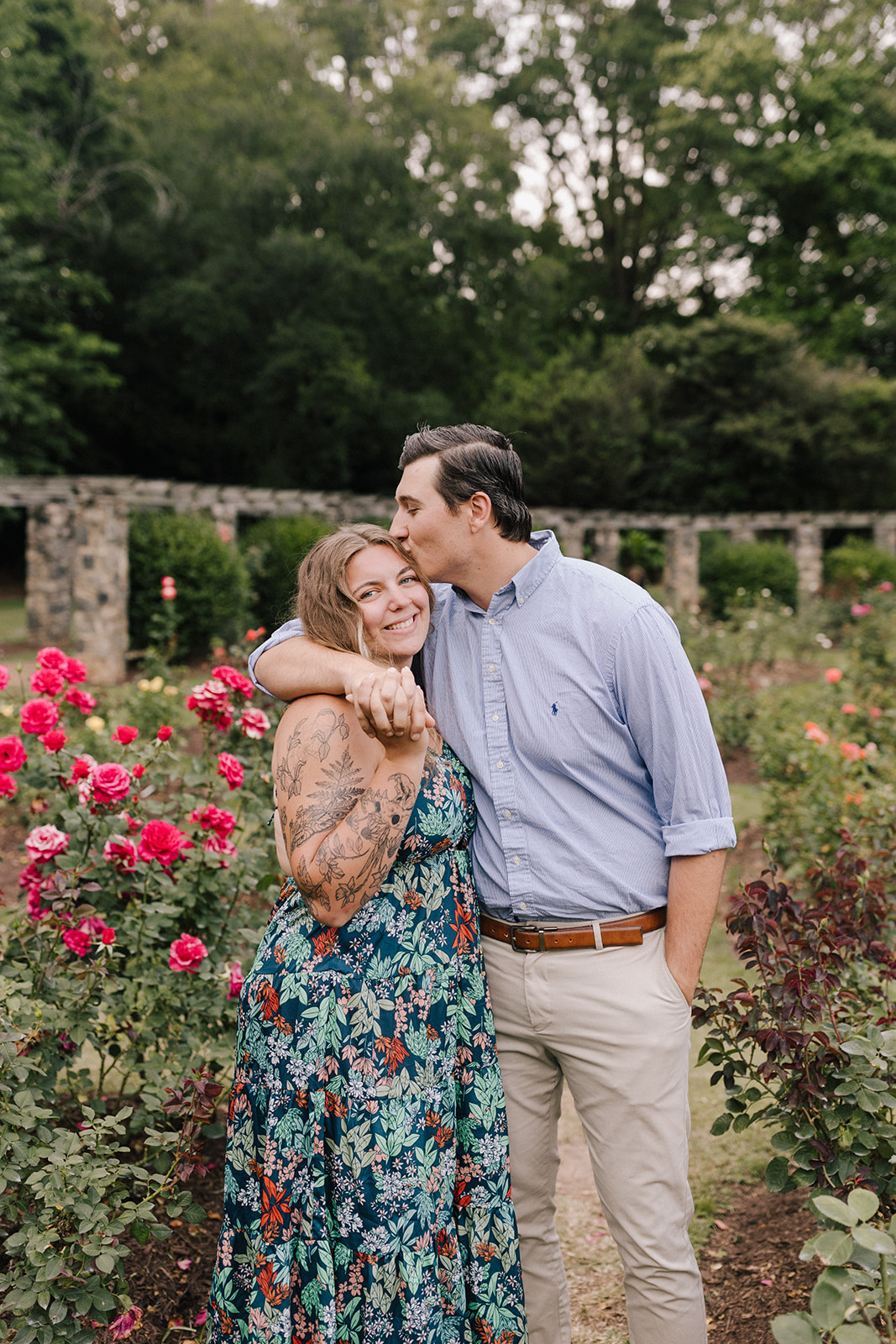 Couples Mini Session in Raleigh Rose Garden in North Carolina