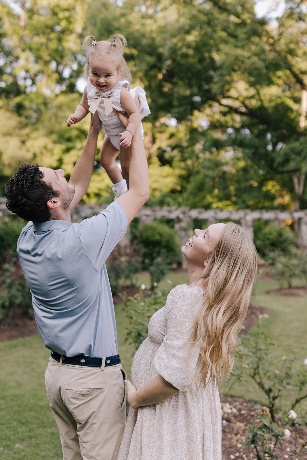 Family Session in Raleigh Rose Garden in North Carolina