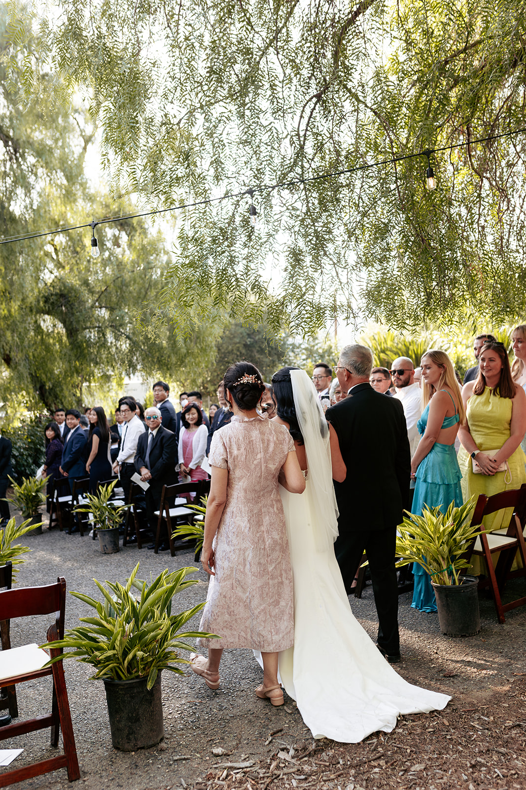 wedding the greenhouse pnoc orange county california groomsmen suits bridesmaid dresses mismatched summer wedding