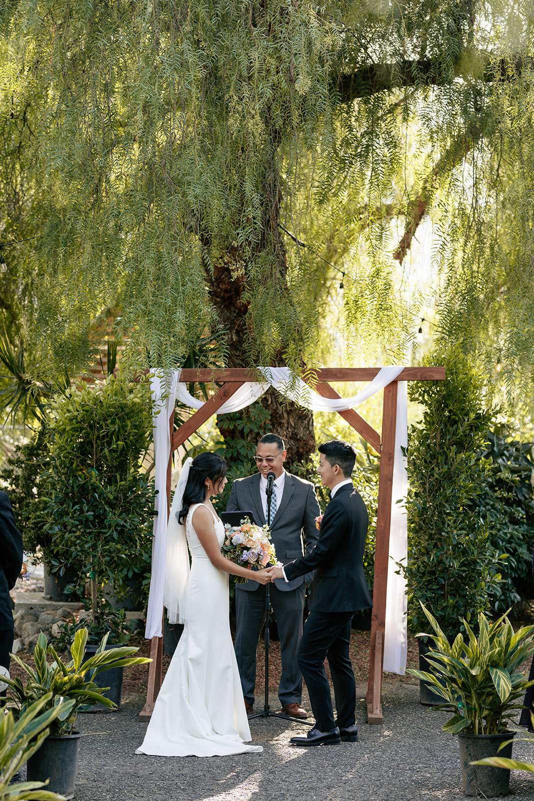 wedding the greenhouse pnoc orange county california reading vows wedding ceremony emotional bride crying wedding rings