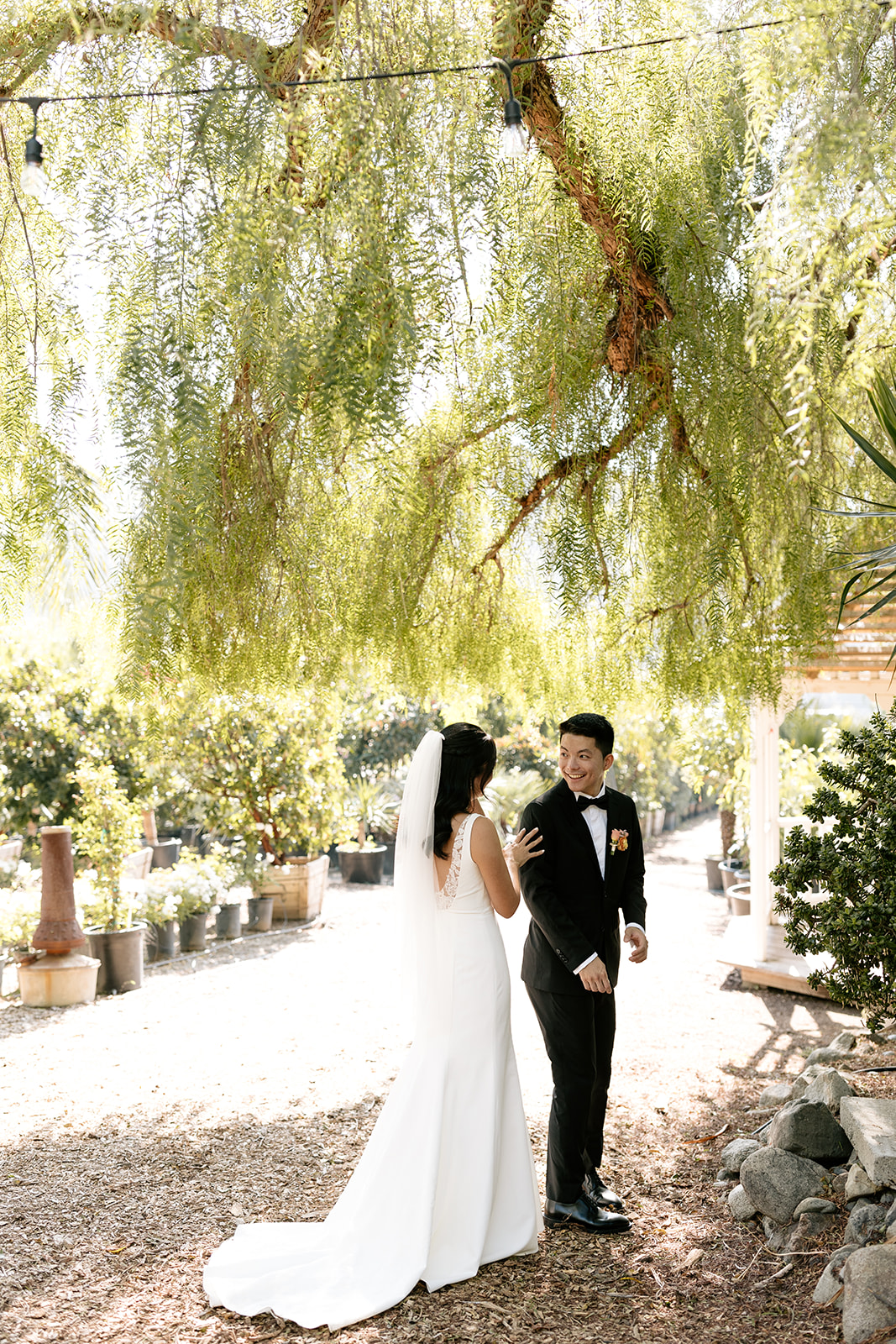 wedding the greenhouse pnoc orange county california bride and groom first look friends and family first look intimate