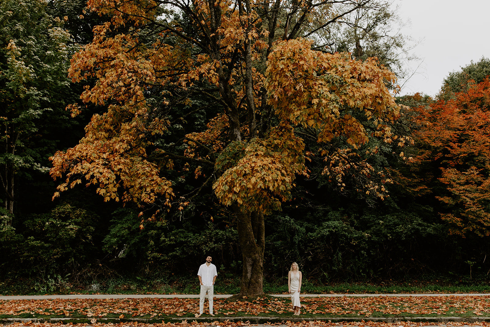 fall engagement session creative photography