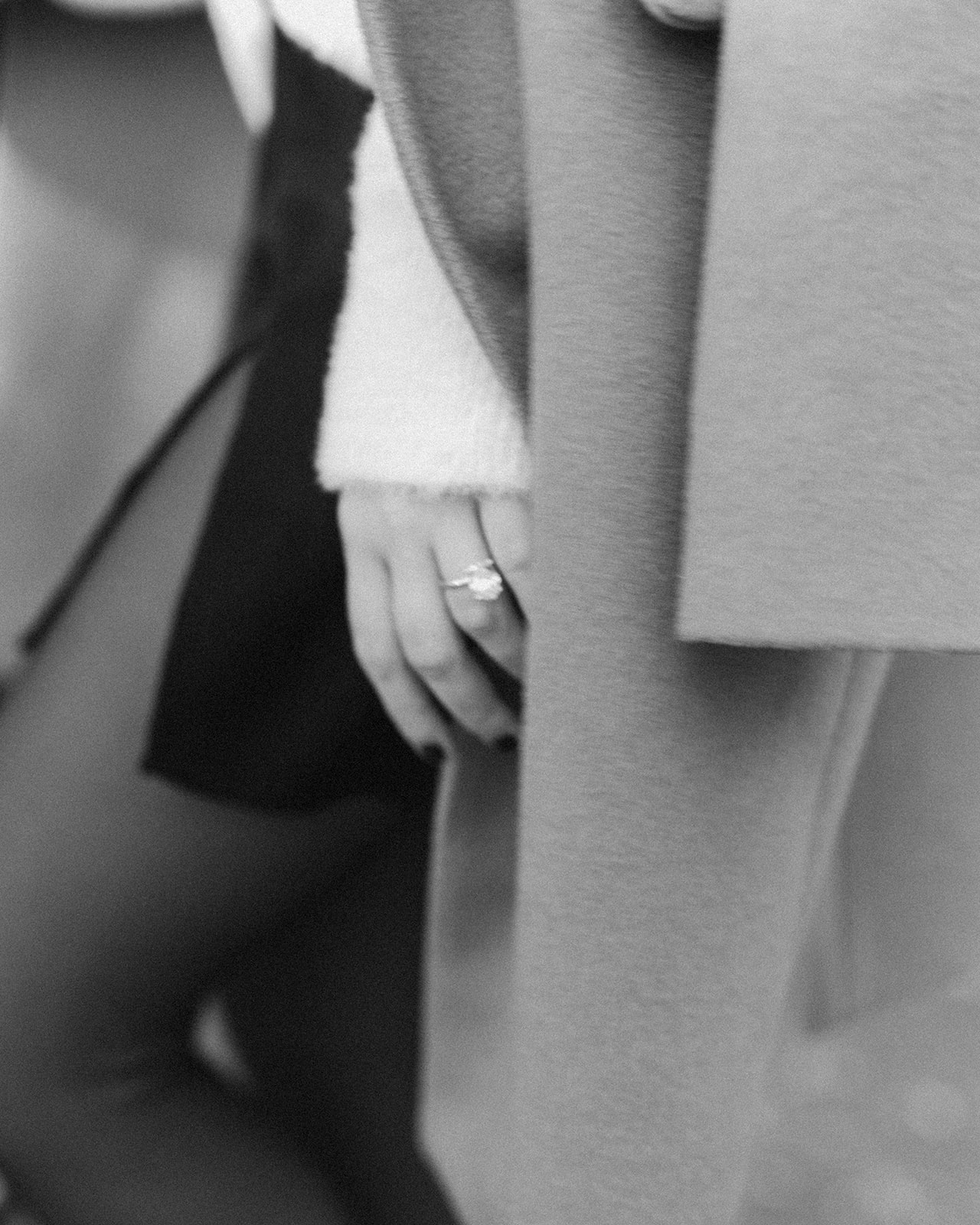 Black and white engagement proposal