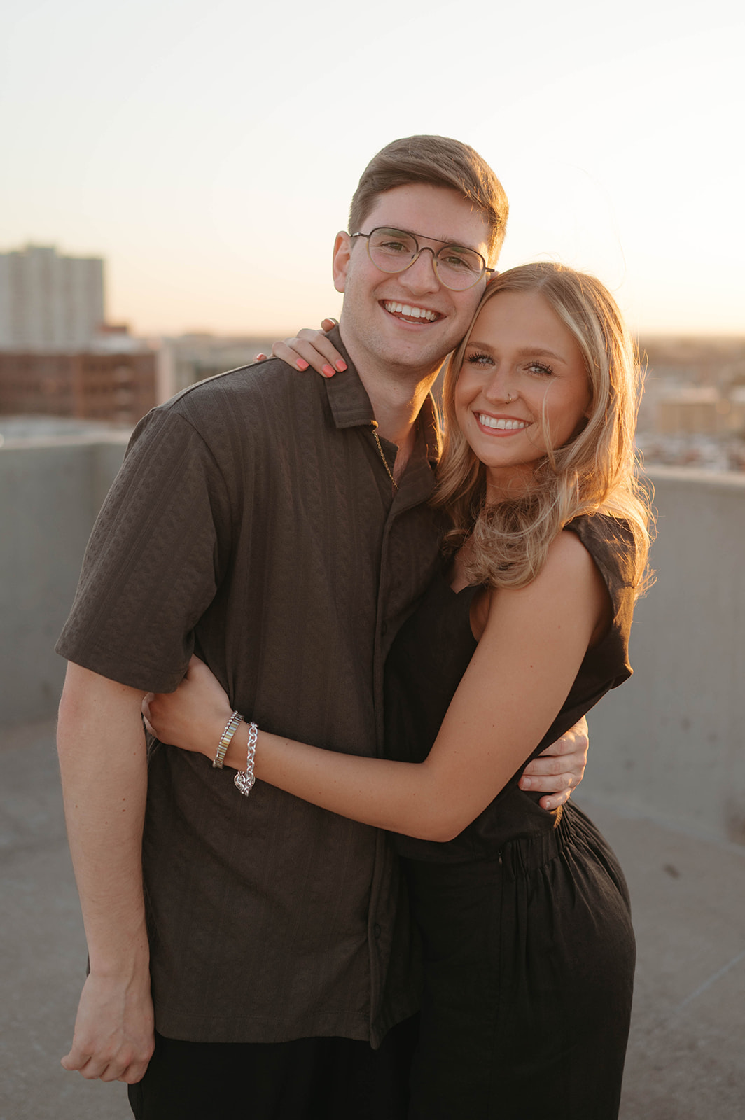 couples session at golden hour in the heart of oklahoma city