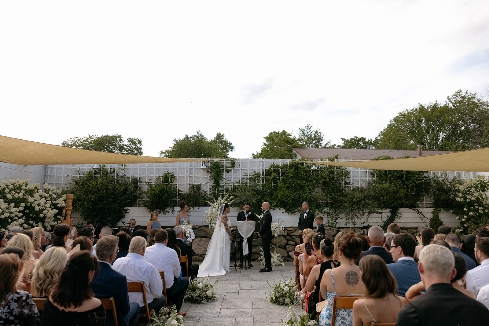Wedding ceremony at Audrey's Farmhouse