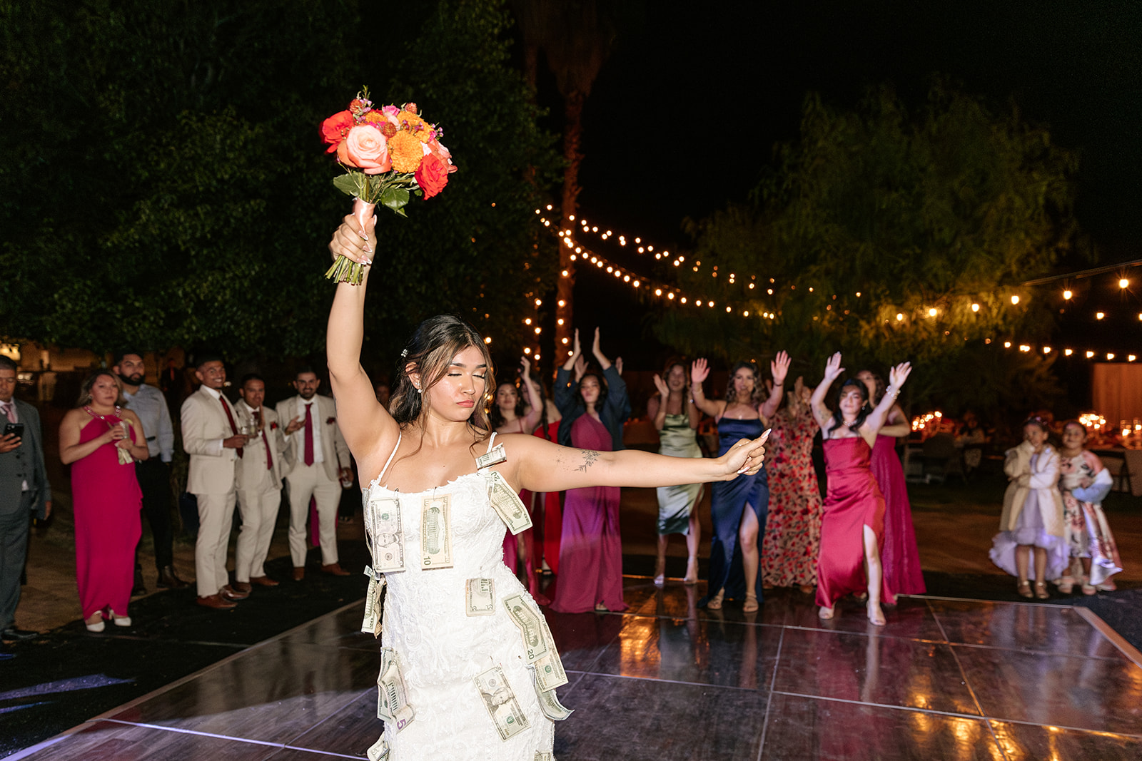 sacramento california backlyard wedding norcal fun wedding party photographer pictures money giving bride and groom