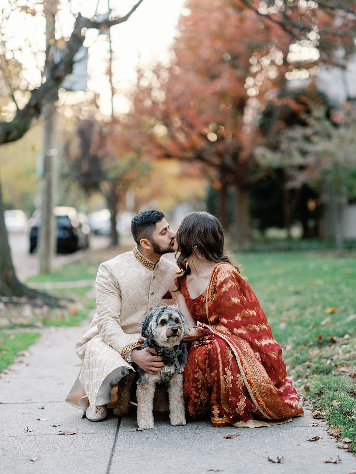 Portraits with pup for wedding in DC