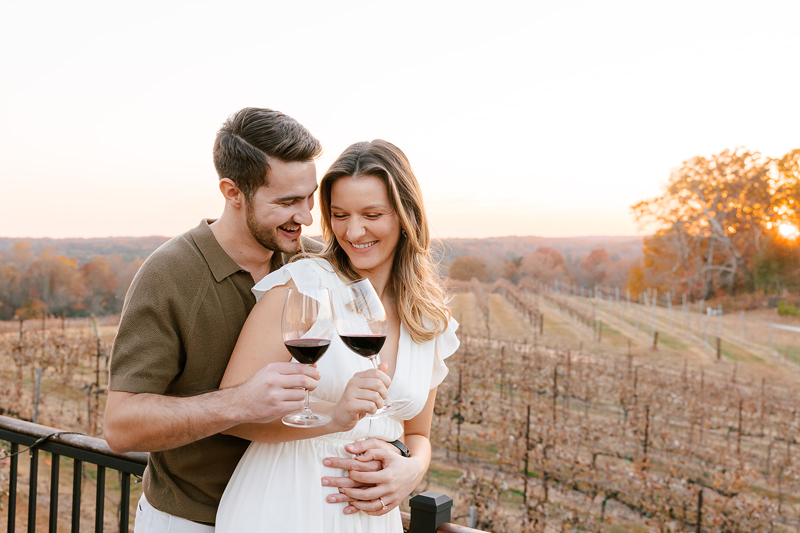 montaluce winery engagement, italian inspired in north georgia, fun candid tuscany vibes engagement photos red wine