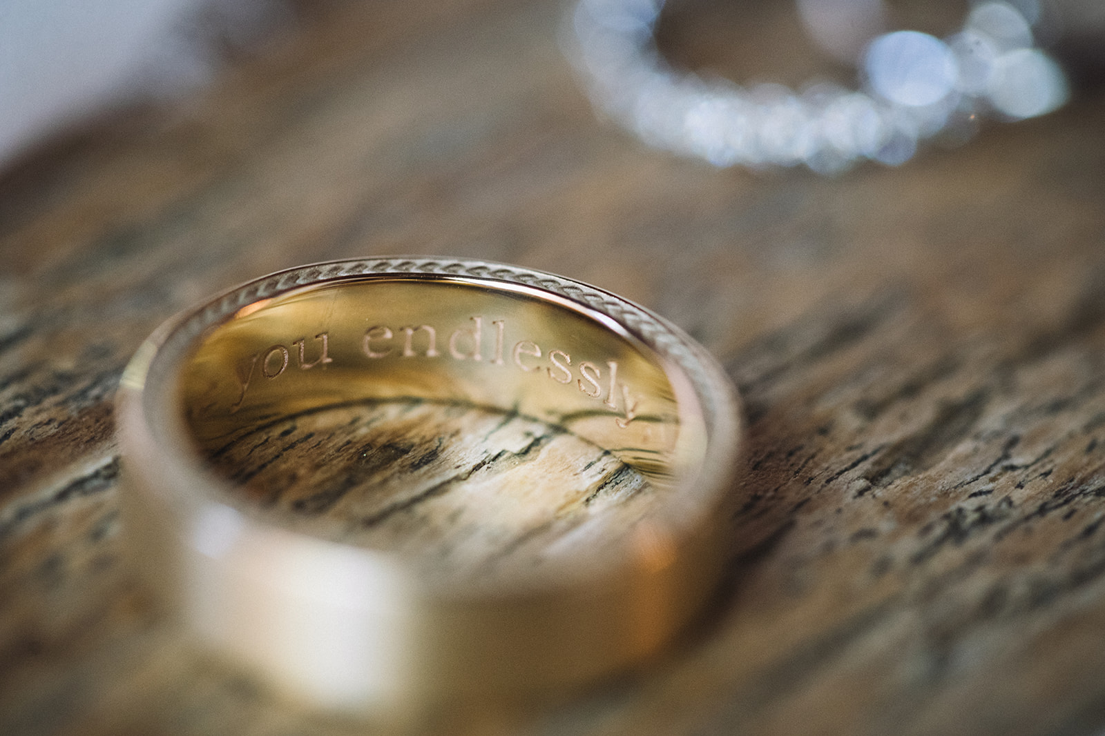 grooms wedding band inscribed with personal touch