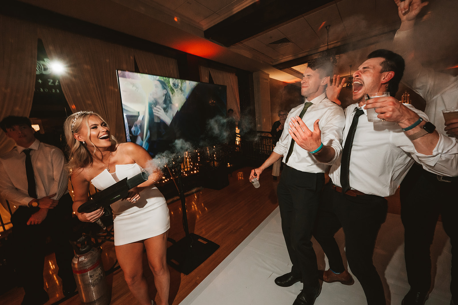 Chevy Chase Country Club Wedding Photo - Epic Dance Party CO2 Cannon