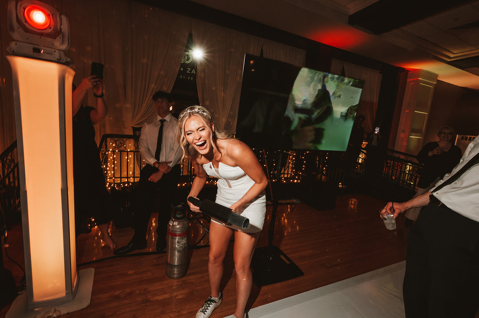 Chevy Chase Country Club Wedding Photo - Epic Dance Party CO2 Cannon