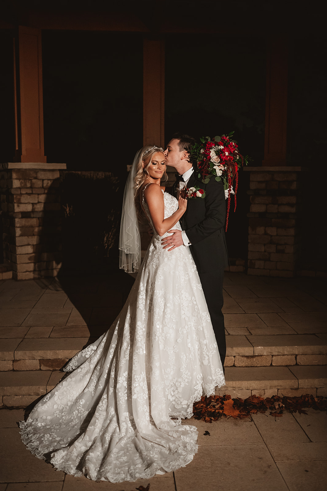 Chevy Chase Country Club Wedding Photo - night portraits outside
