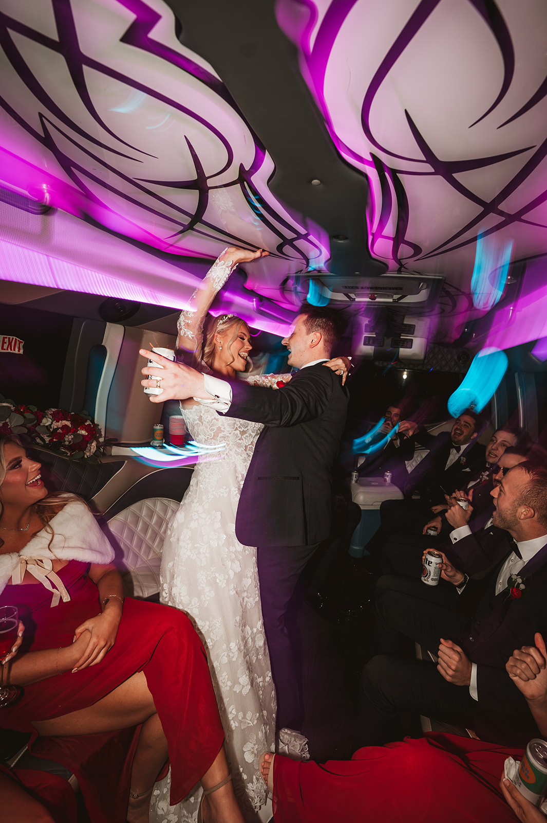Chevy Chase Country Club Wedding Photo - party in the party bus