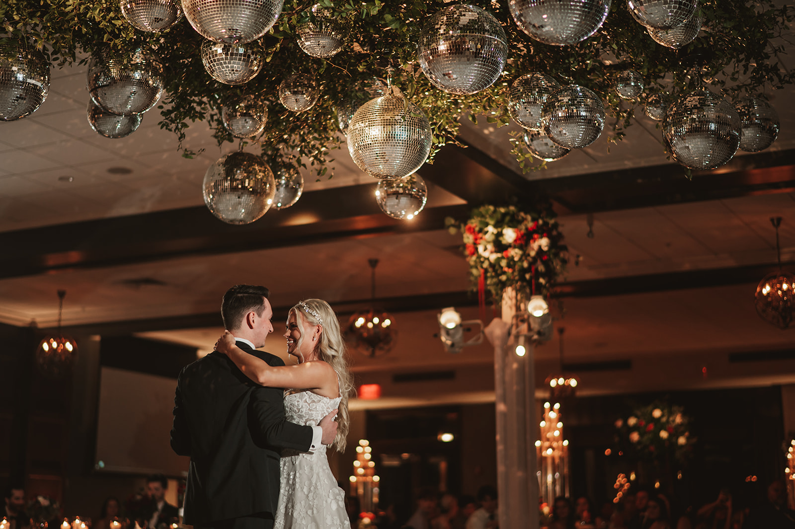 Chevy Chase Country Club Wedding Photo - reception photos, first dance with smoke and disco balls