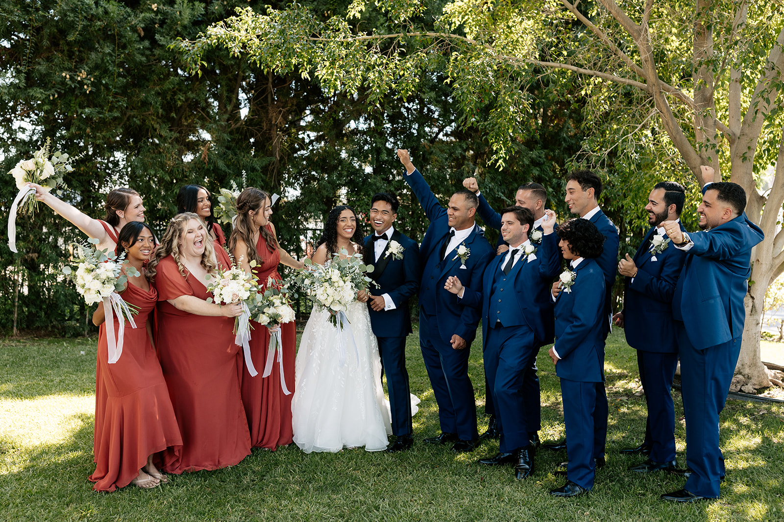 griffith house wedding anaheim california emotional first look bride and groom pictures bridesmaids groomsmen pictures