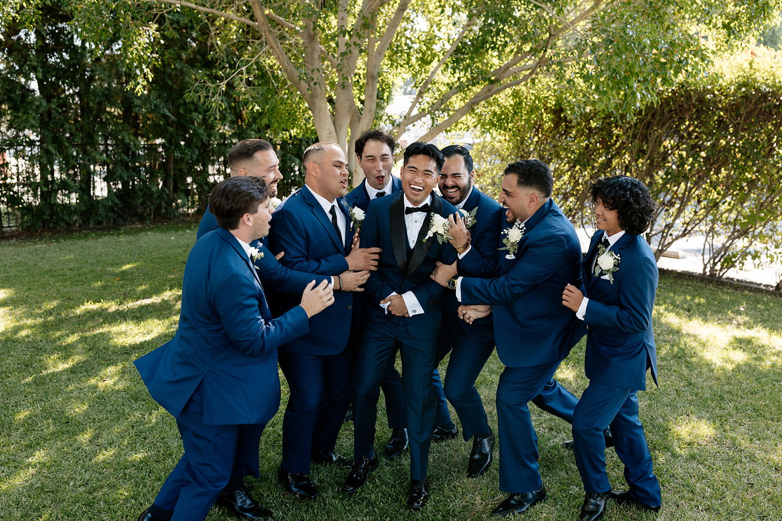 griffith house wedding anaheim california emotional first look bride and groom pictures bridesmaids groomsmen pictures