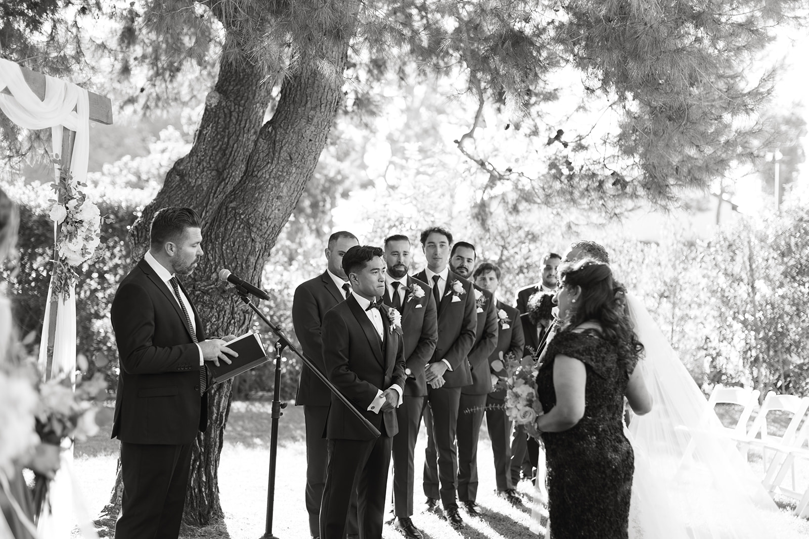 griffith house wedding anaheim california emotional ceremony ring exchanging sunny outdoor ceremony bride and groom