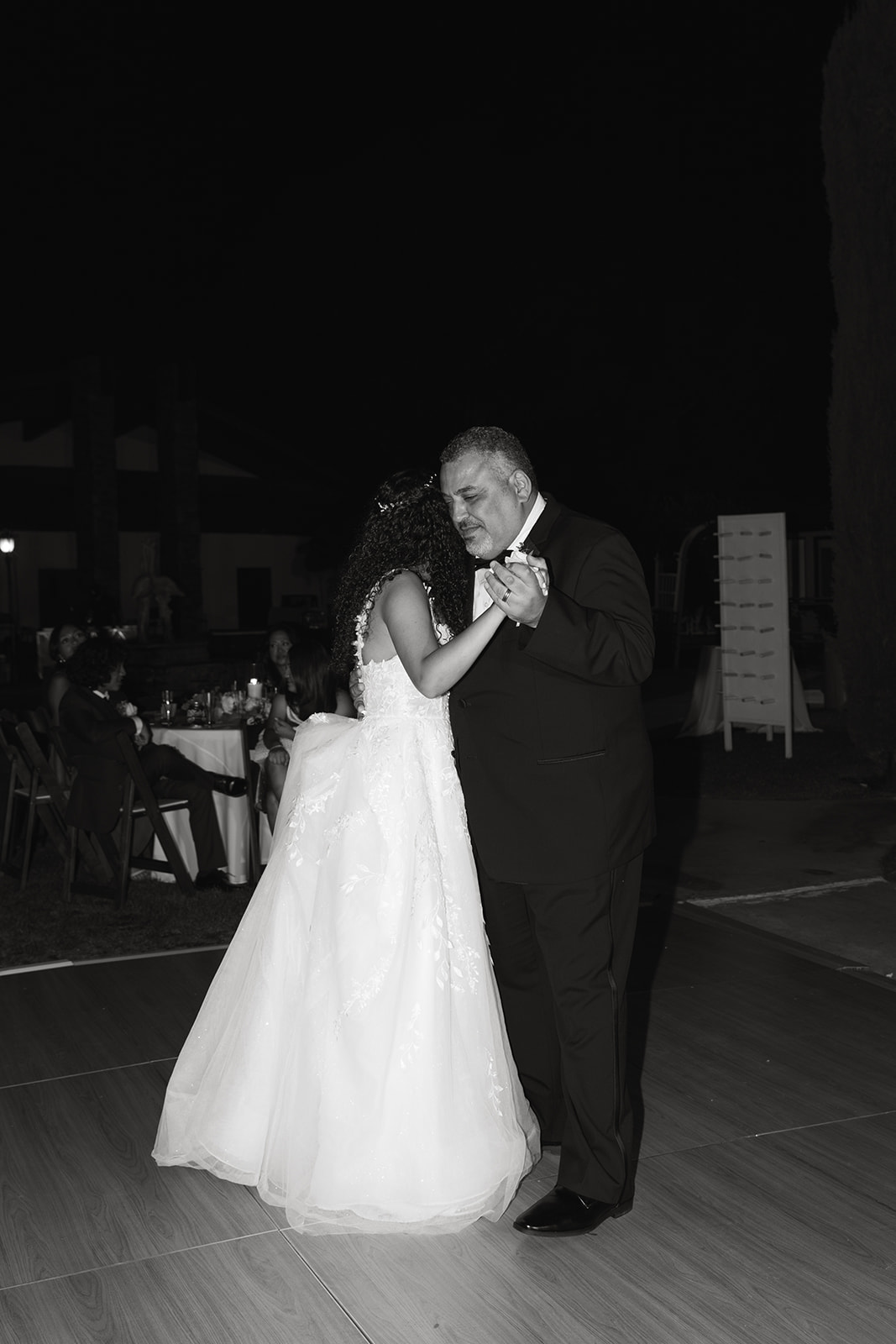 griffith house wedding anaheim california father daughter first dance mother son first dance emotional black and white