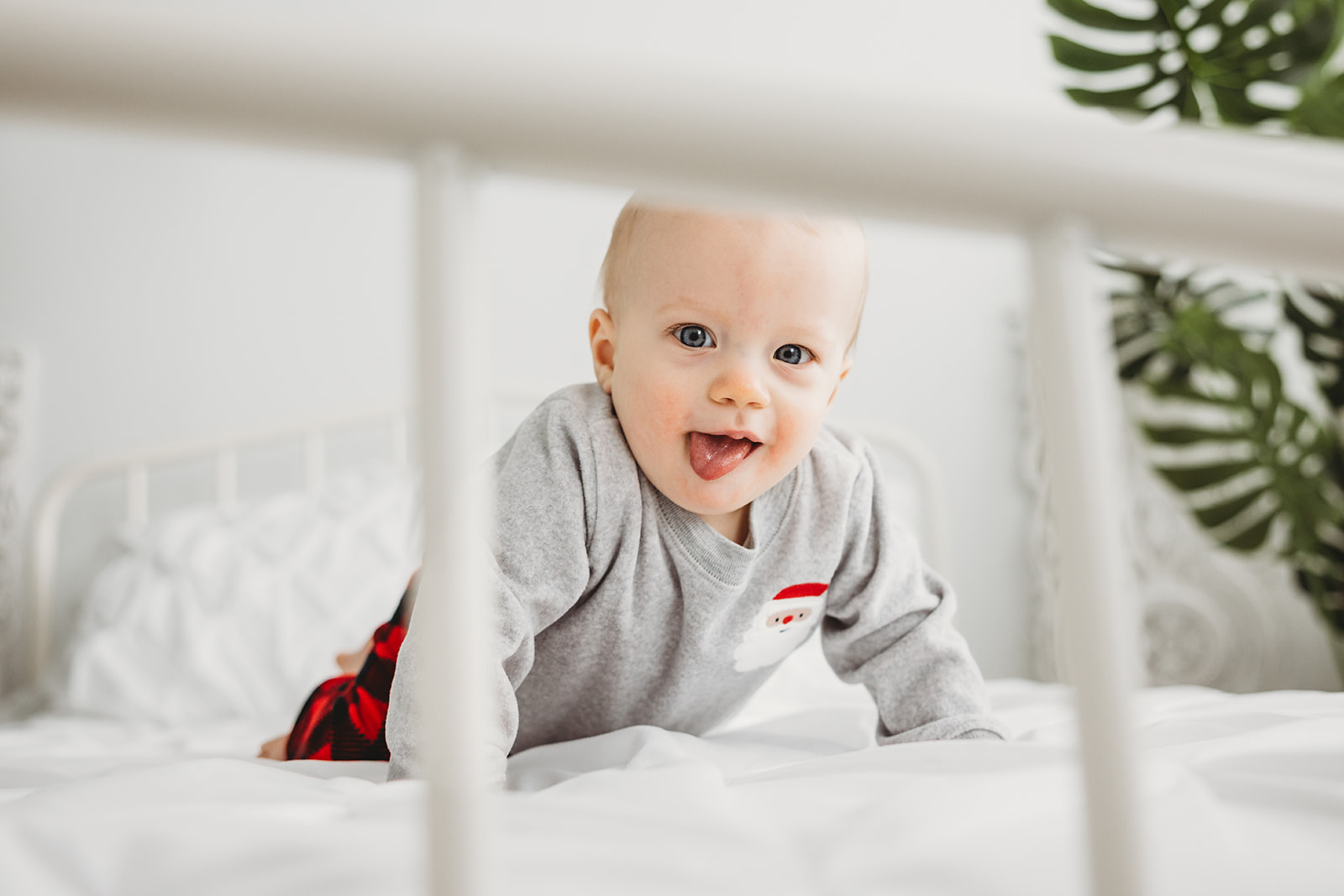 Reading Pennsylvania indoor studio photoshoot 10 month old baby boy sitter milestone portrait session
