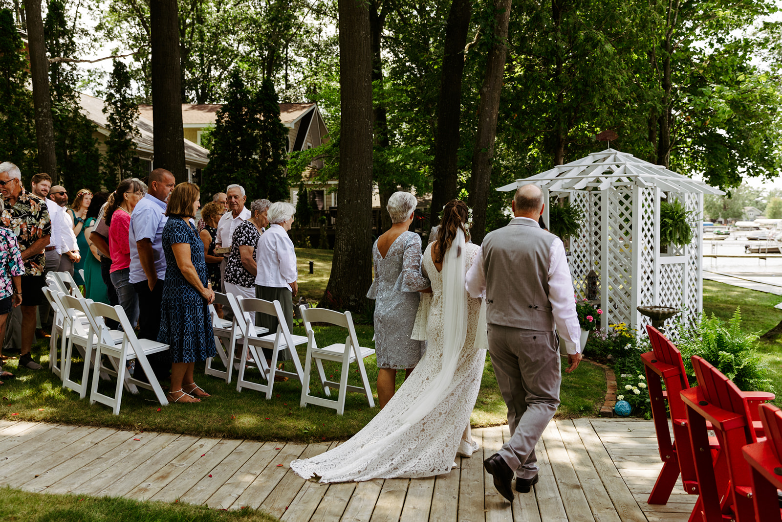backyard garden forest wedding ceremony inspiration Brianna Kirk Photography 