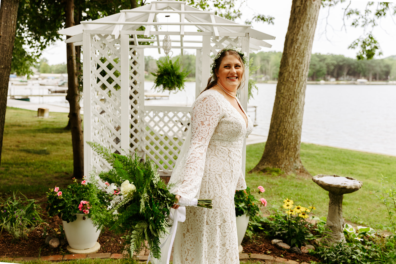 candid garden wedding in michigan Brianna Kirk Photography