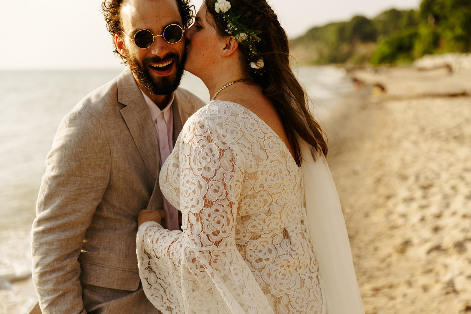editorial and documentary beach sunset wedding portrait inspiration Brianna Kirk Photography