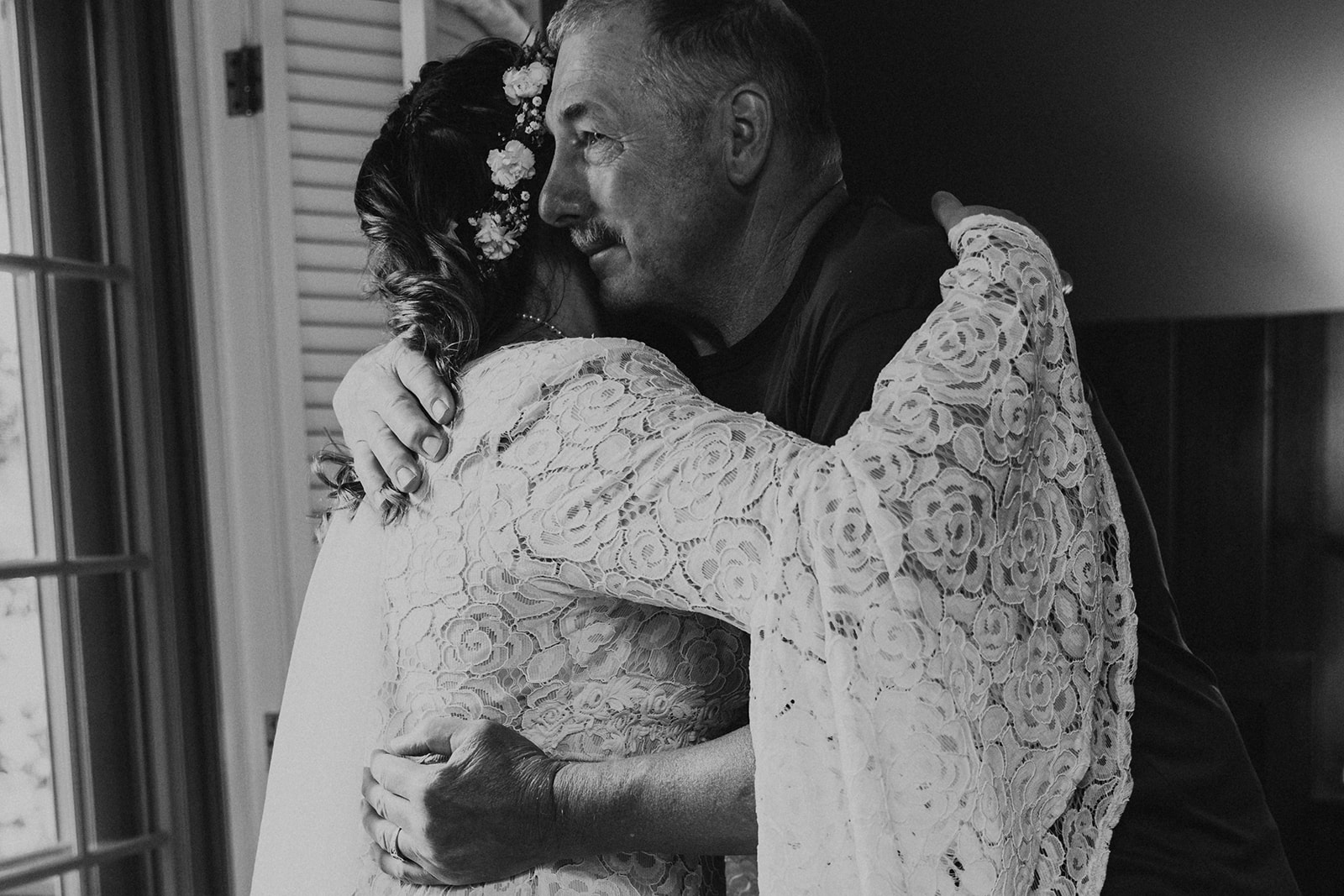 emotional father daughter first look michigan Brianna Kirk Photography