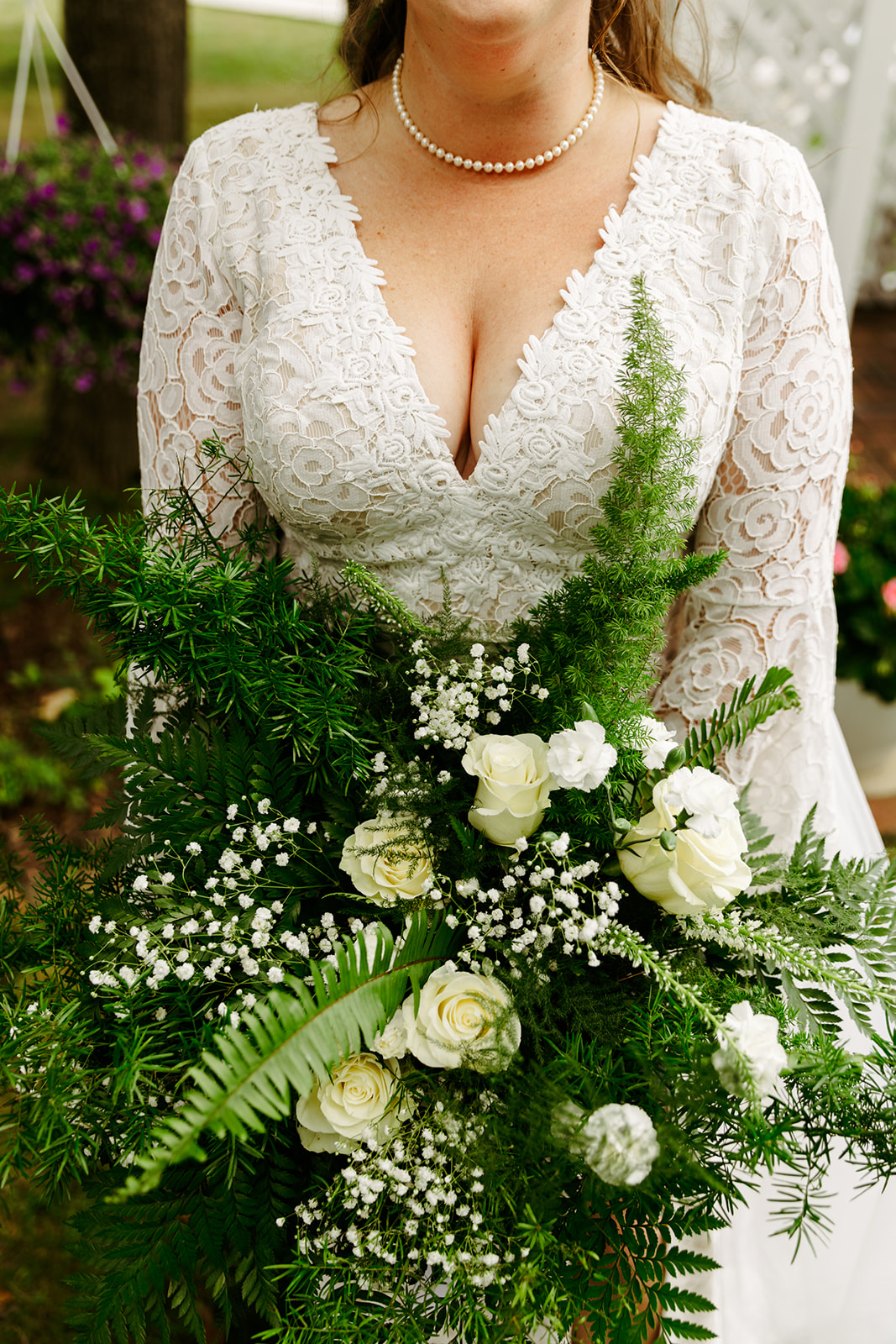 giant fern wedding bouquet Brianna Kirk Photography