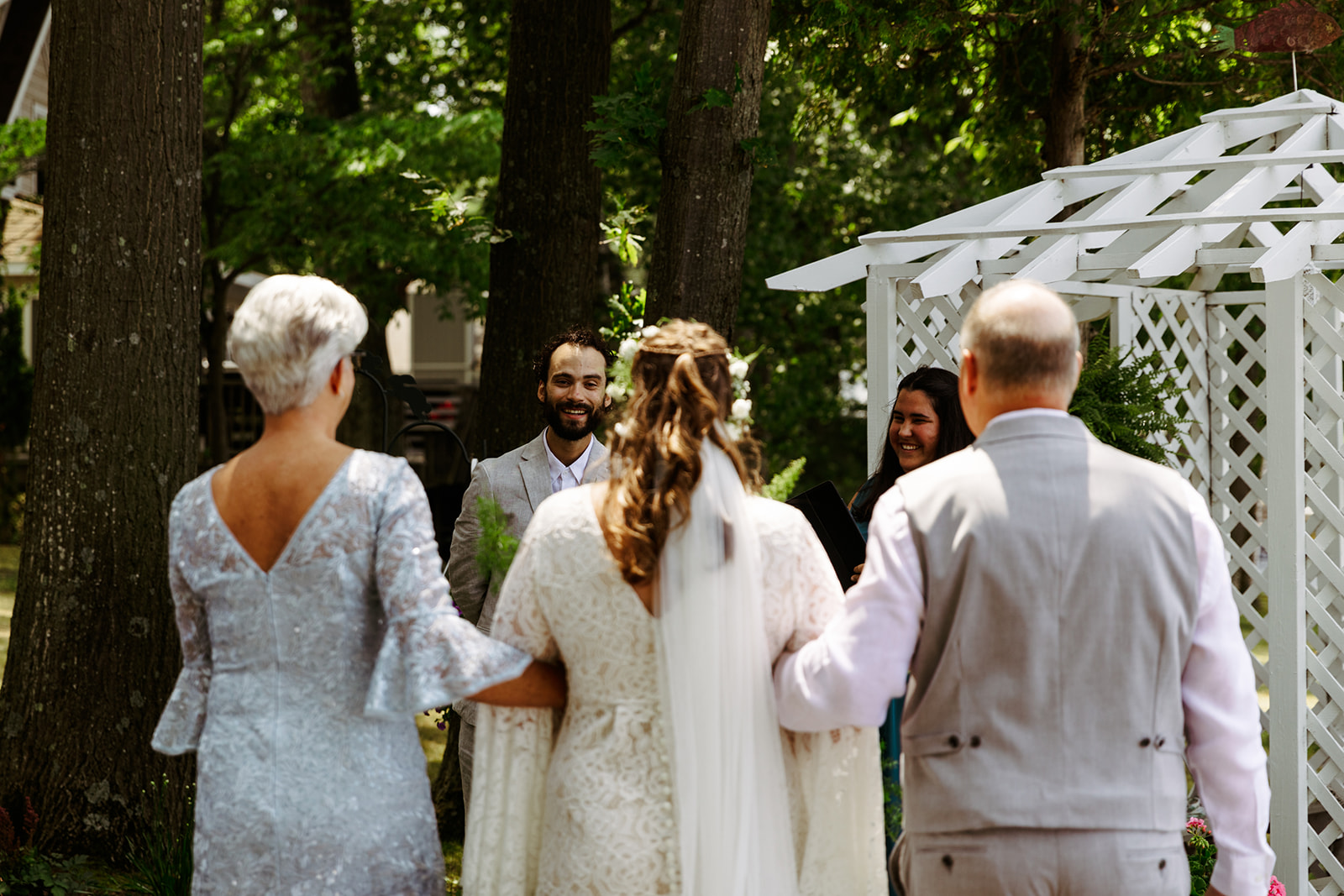 intimate wedding ceremony backyard Brianna Kirk Photography