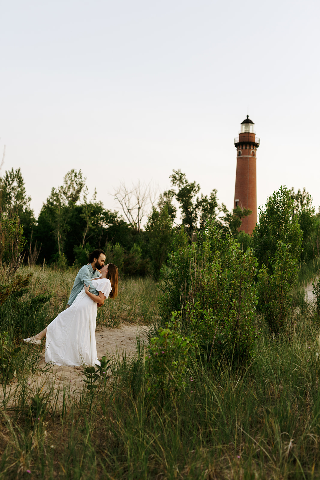 sable point lighthouse ludvigson sunset engagement photos Brianna Kirk Photography