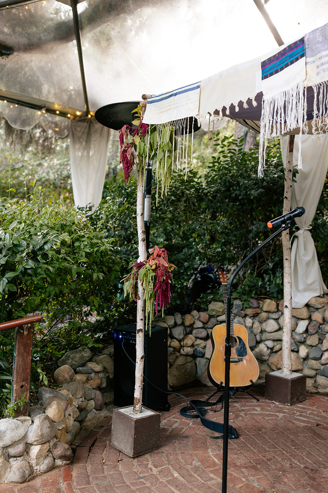 inn of the seventh ray wedding topanga california socal wedding chairs wedding tent jewish scarf tallit wedding inspo